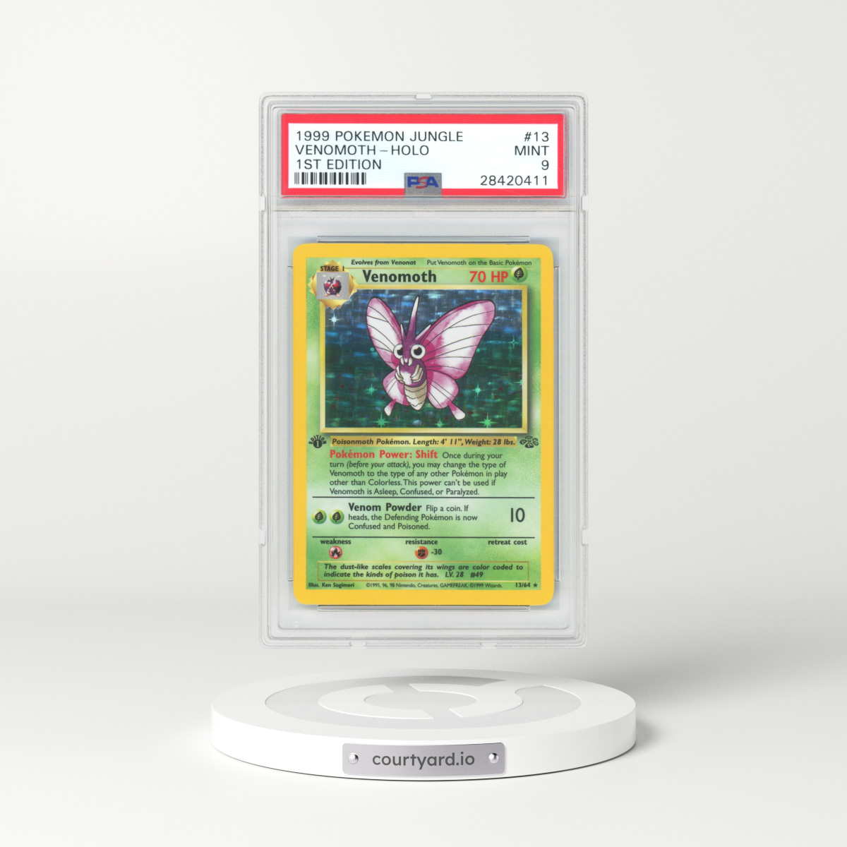 1999 Jungle #13 Venomoth - 1st Edition Holo (PSA 9 MINT)