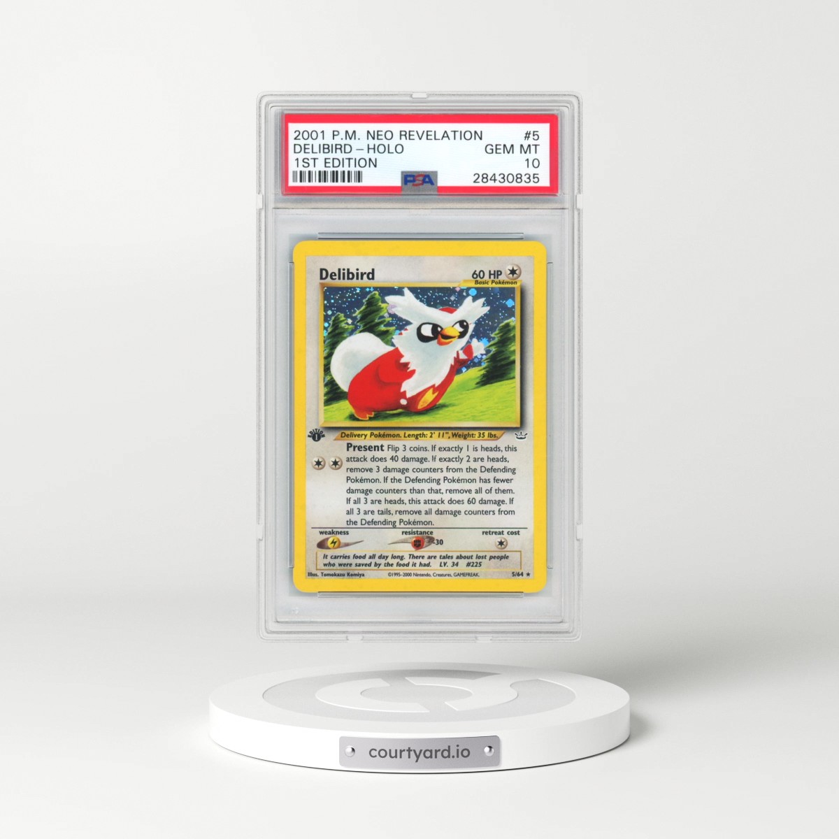 2001 Pokémon Neo Revelation #5 Delibird - 1st Edition Holo (PSA 10 GEM MINT)