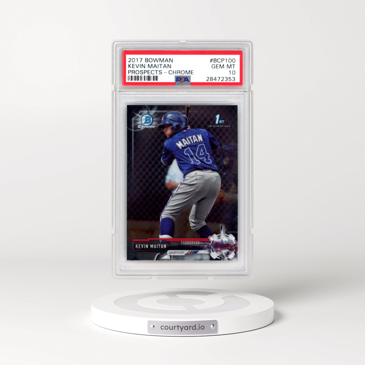 2017 Bowman Prospects #BCP100 Kevin Maitan - Chrome (PSA 10 GEM MINT)