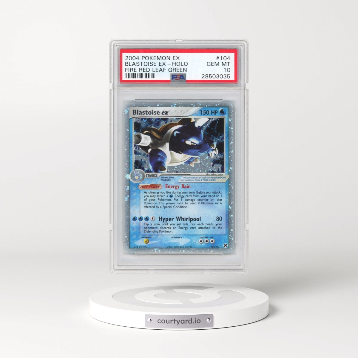 2004 Pokémon EX Fire Red & Leaf Green #104 Blastoise EX - Holo Holo (PSA 10 GEM MINT)