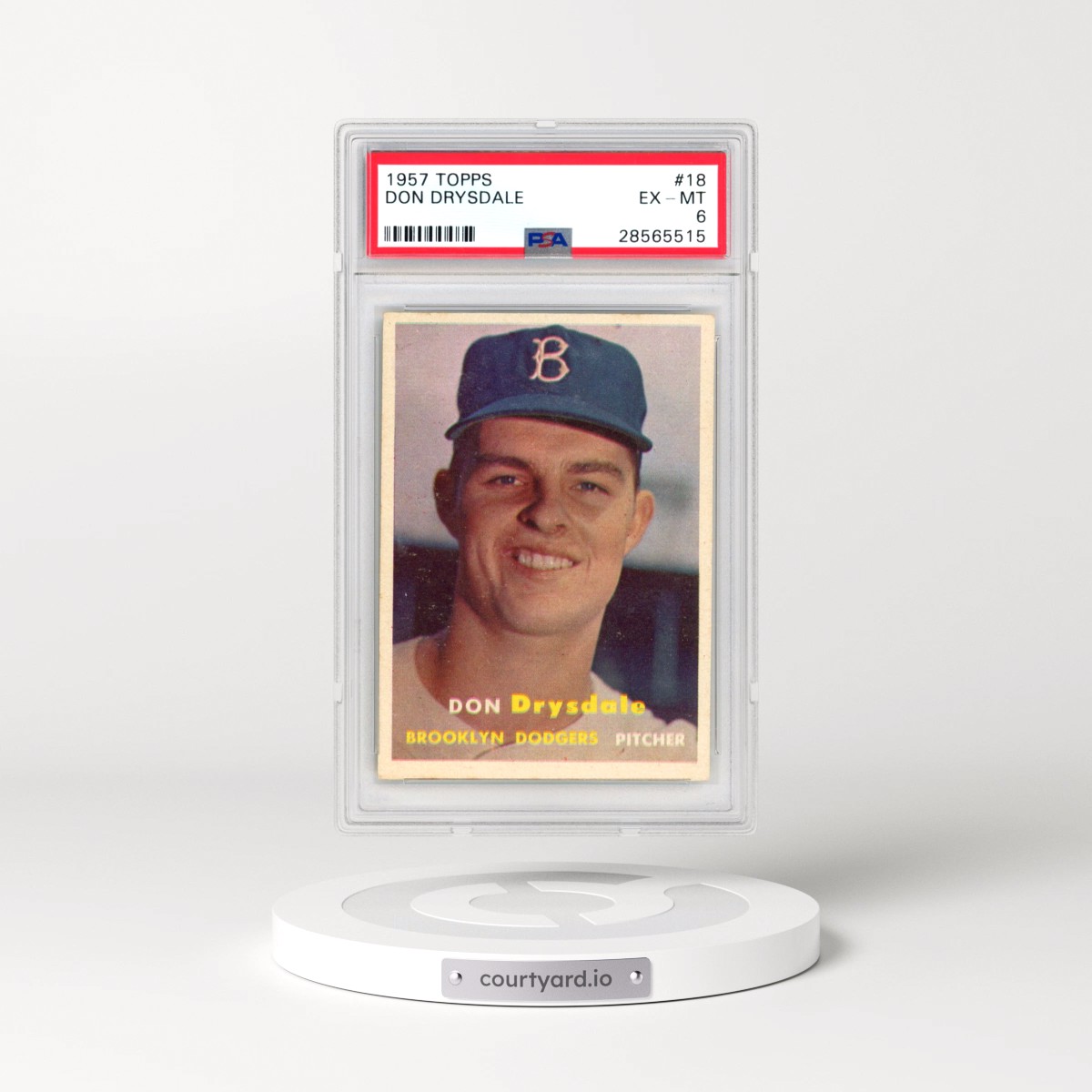 1957 Topps #18 Don Drysdale (PSA 6 EX-MT)
