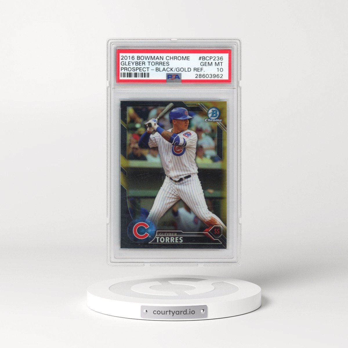 2016 Bowman Chrome Prospects Gleyber Torres - Black and Gold Refractor #BCP236 PSA 10