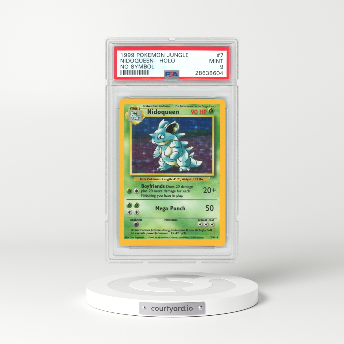 1999 Jungle #7 Nidoqueen - Holo No Symbol (PSA 9 MINT)