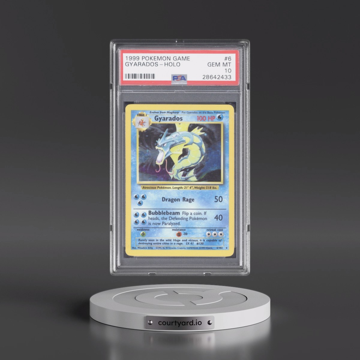 1999 Pokémon Game #6 Gyarados - Holo (PSA 10 GEM MINT)