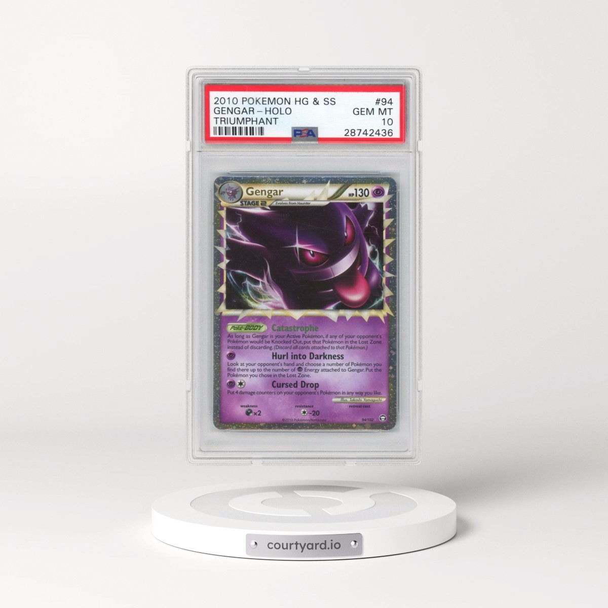 2010 Pokémon Heartgold & Soulsilver Triumphant #94 Gengar - Holo (PSA 10 GEM MINT)