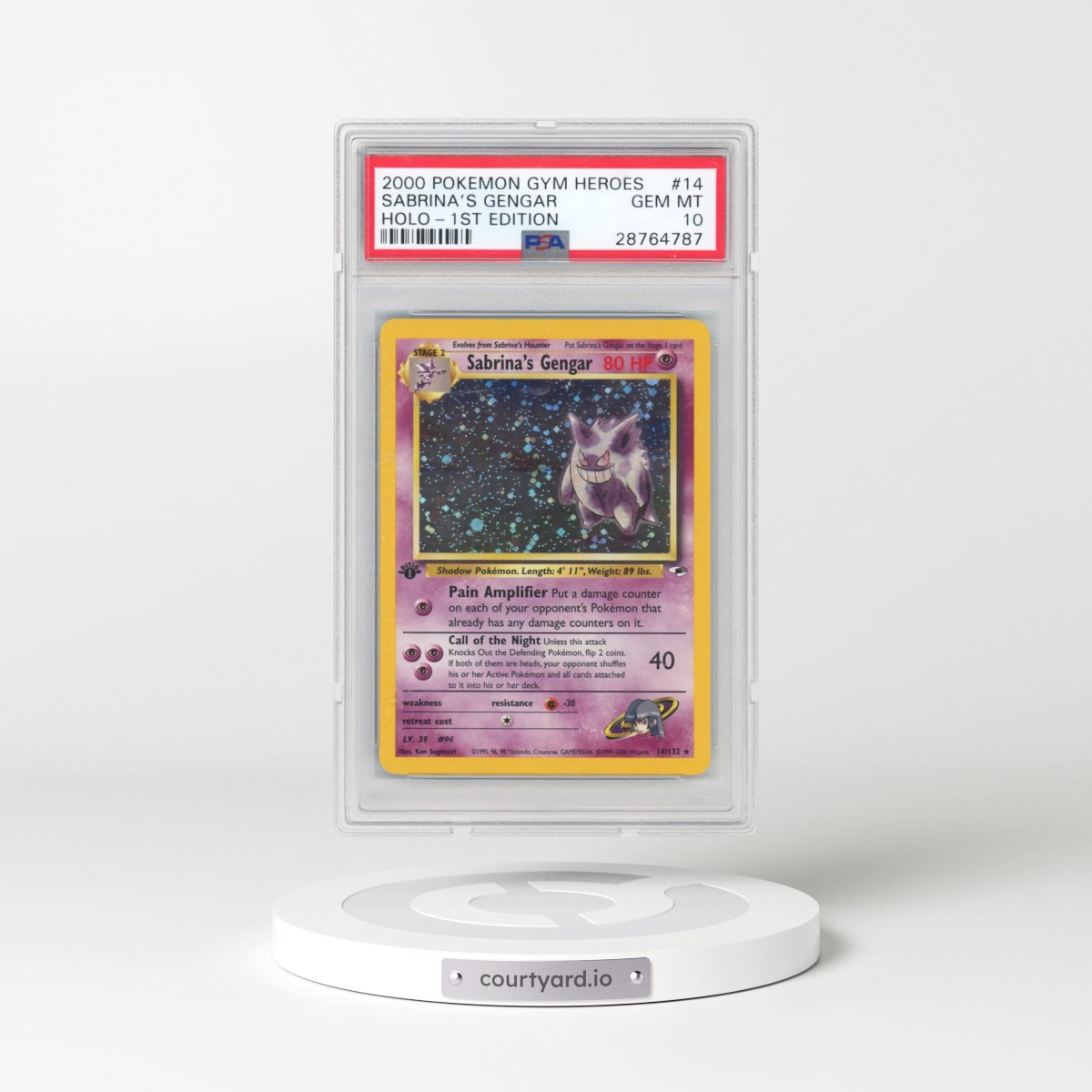 2000 Pokémon Gym Heroes #14 Sabrina's Gengar - 1st Edition Holo (PSA 10 GEM MINT) - Photo