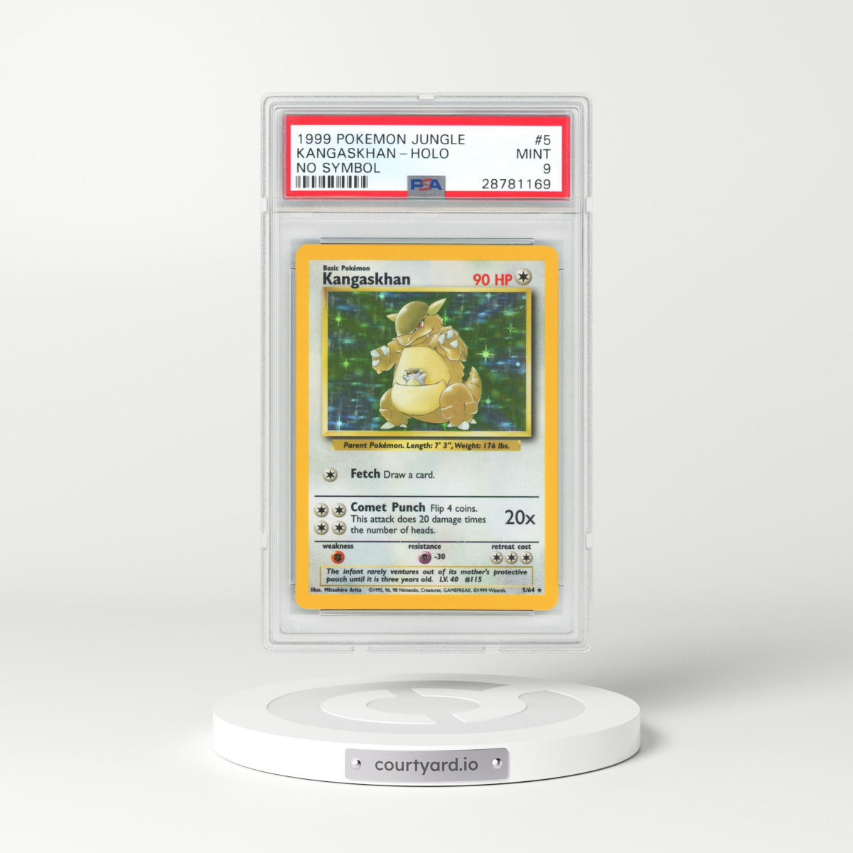 1999 Jungle #5 Kangaskhan - Holo No Set Symbol (PSA 9 MINT)