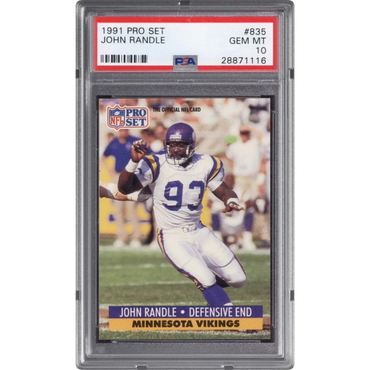 1991 Pro Set #835 John Randle (PSA 10 GEM MINT)