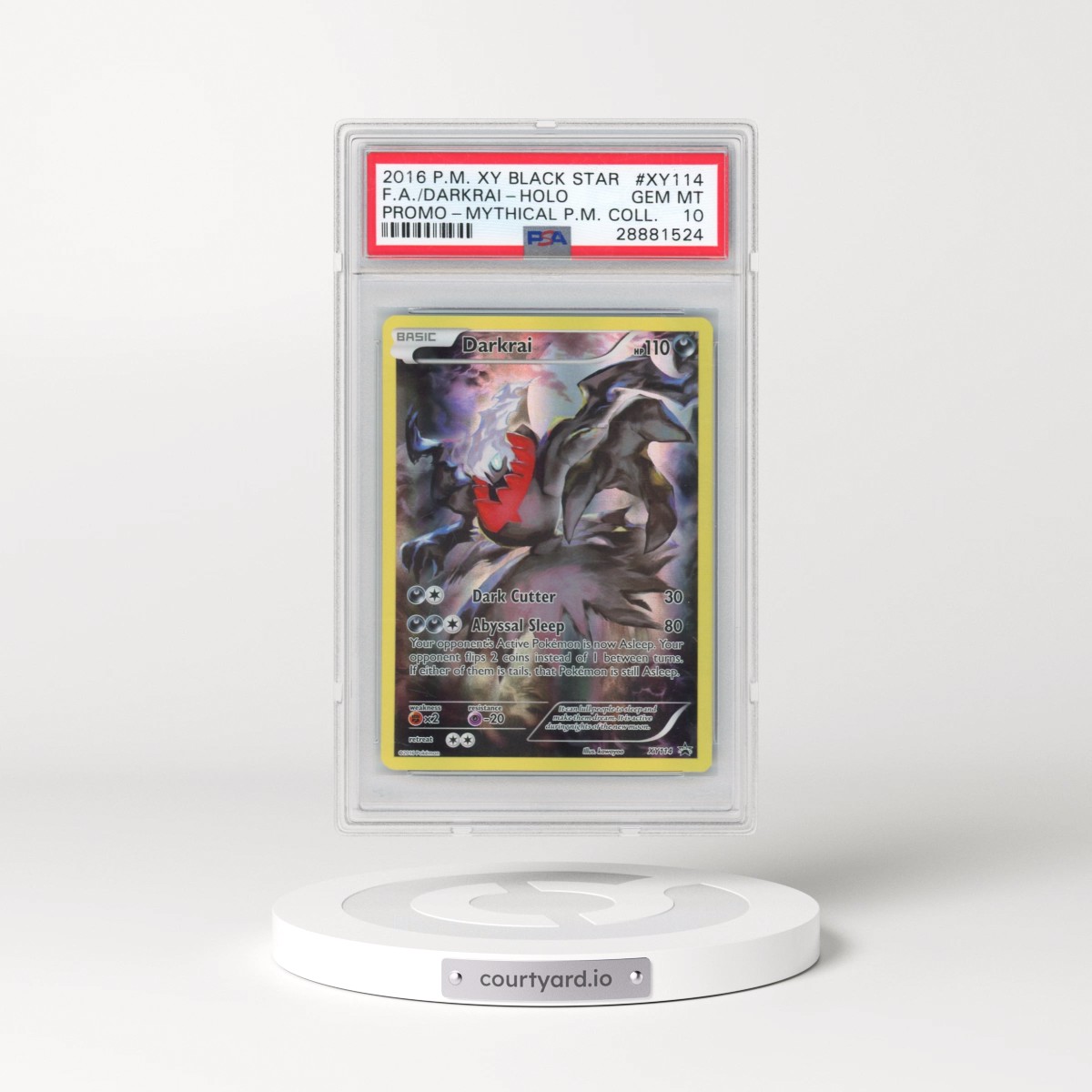 2016 Pokémon XY Black Star Promo #XY114 Darkrai - Full Art Mythical Pokemon Collection (PSA 10 GEM MINT)