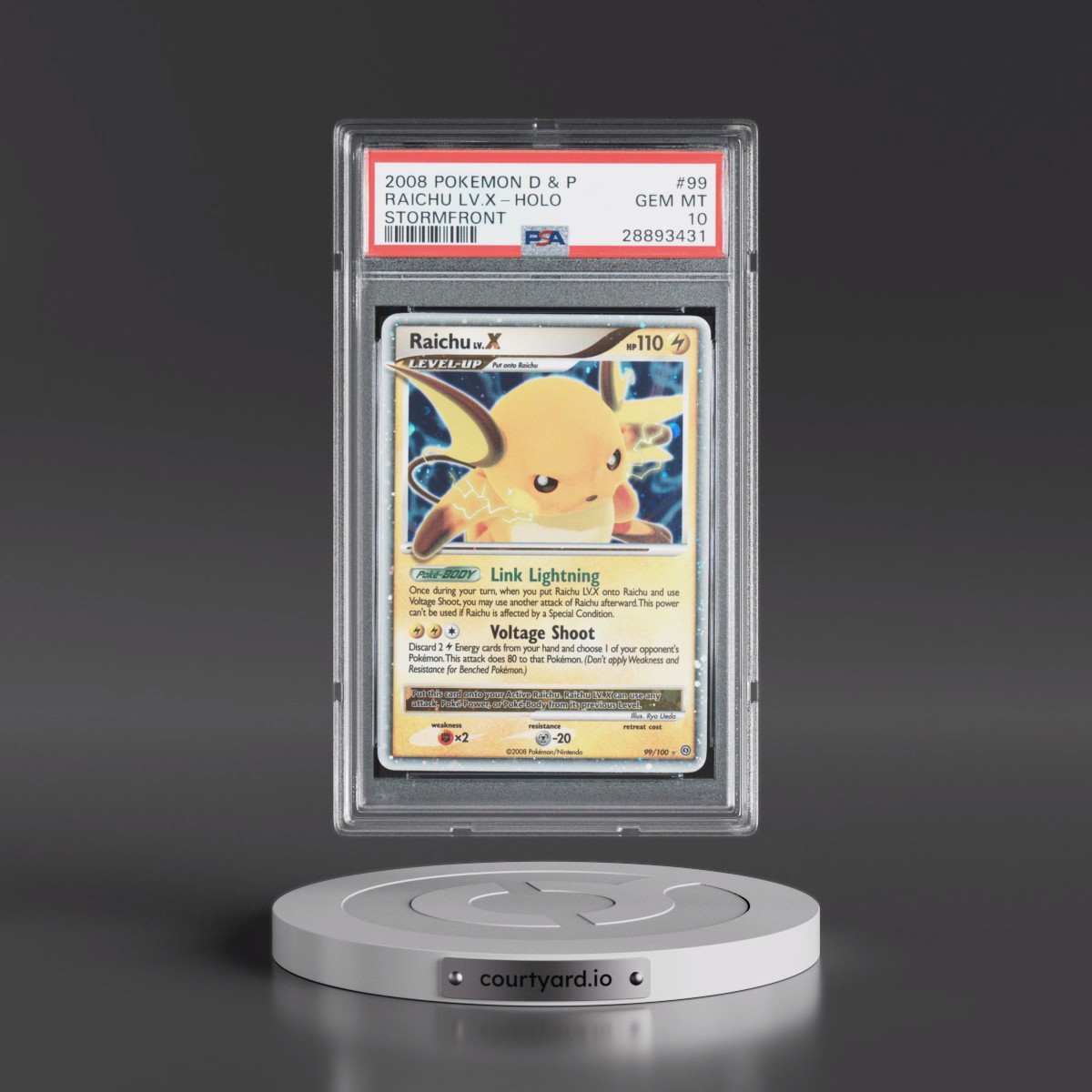 2008 Pokémon Diamond & Pearl Stormfront #99 Raichu LV.X - Holo (PSA 10 GEM MINT)