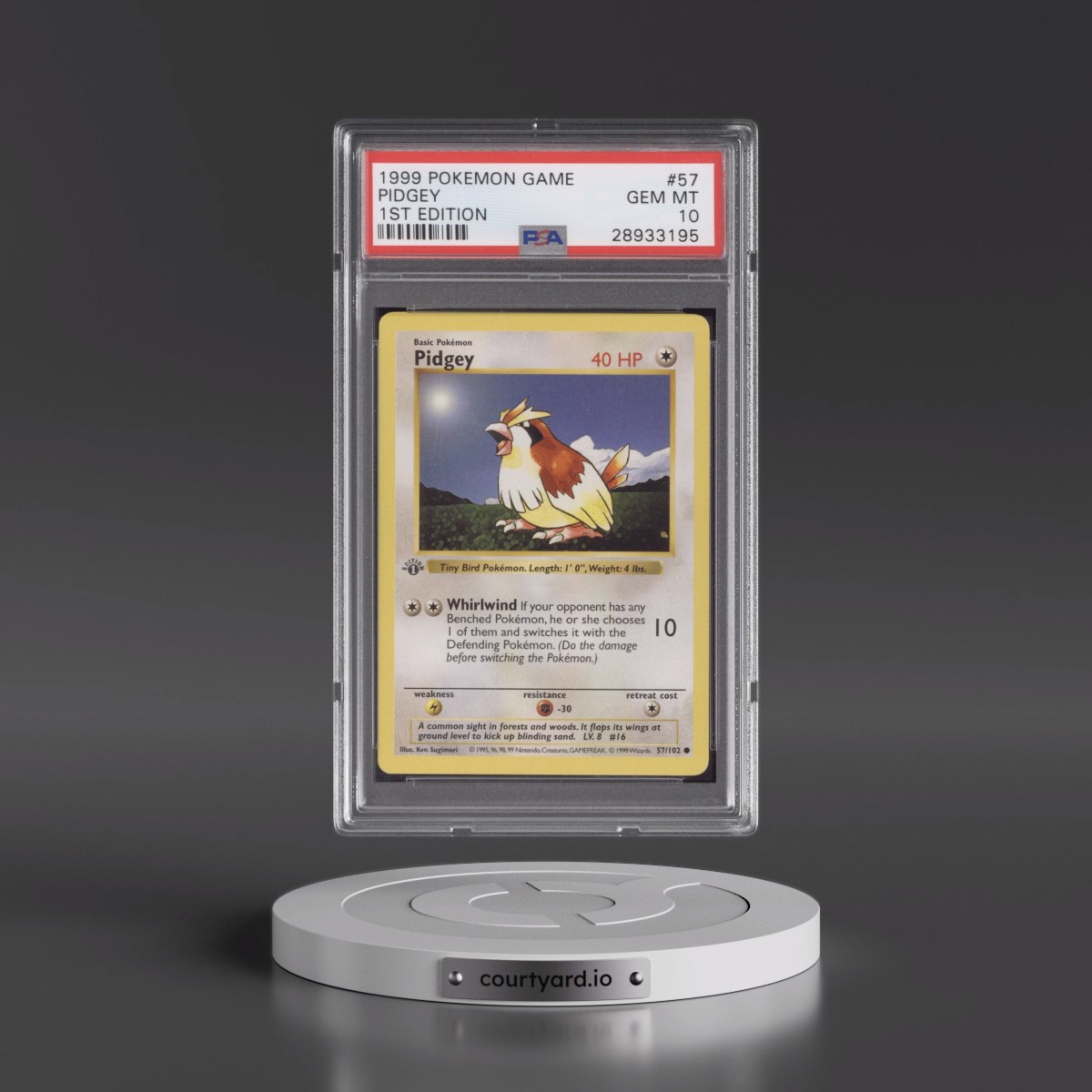 1999 Pokémon Game #57 Pidgey - 1st Edition (PSA 10 GEM MINT)