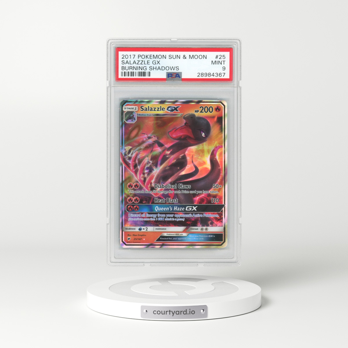2017 Burning Shadows #25 Salazzle GX - Holo (PSA 9 MINT)