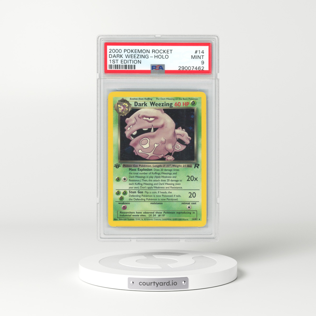 2000 Pokémon Rocket #14 Dark Weezing - 1st Edition Holo (PSA 9 MINT)