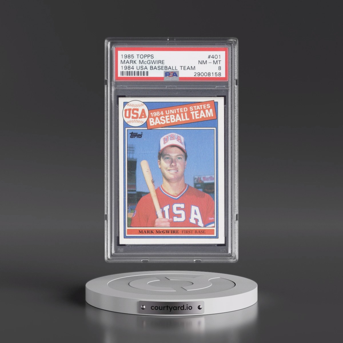 1985 Topps #401 Mark McGwire - 1984 USA Baseball Team (PSA 8 NM-MT)