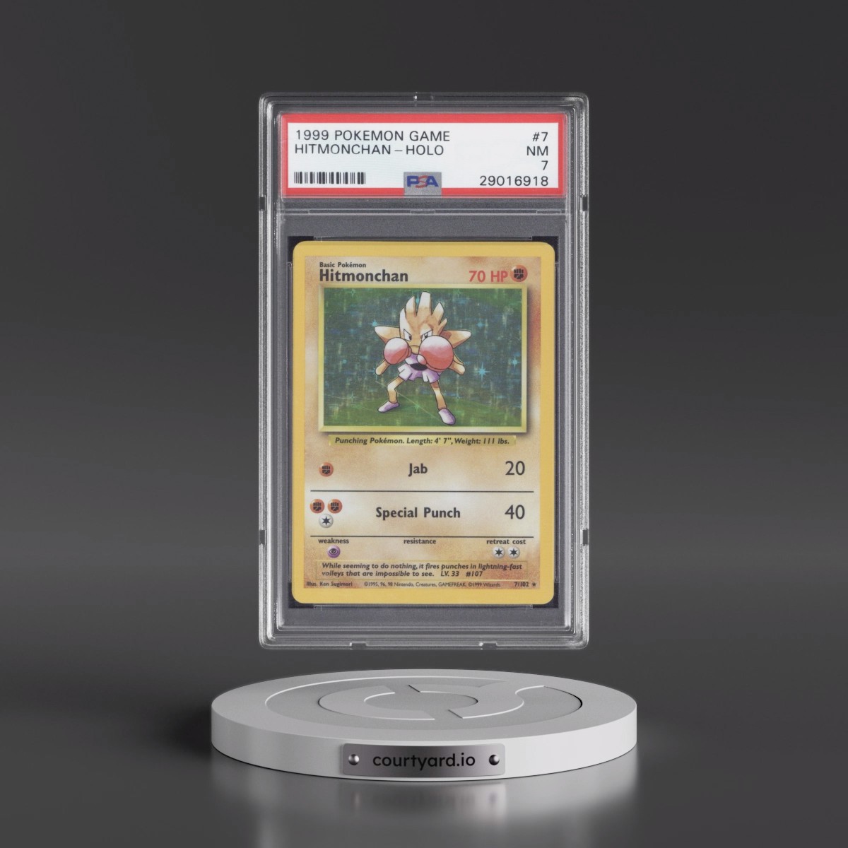 1999 Pokémon Game Hitmonchan - Holo #7 PSA 7
