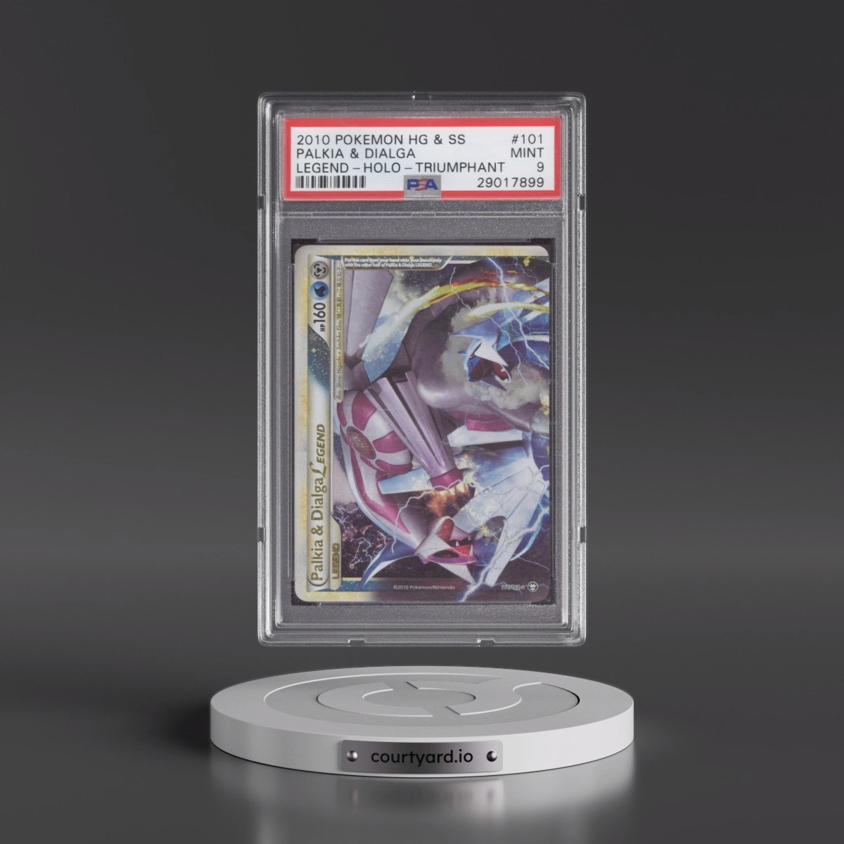 2010 Pokémon Heartgold & Soulsilver Triumphant #101 Palkia & Dialga Legend - Holo (PSA 9 MINT)