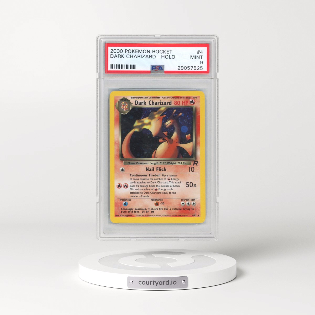 2000 Pokémon Rocket Dark Charizard - Holo #4 PSA 9