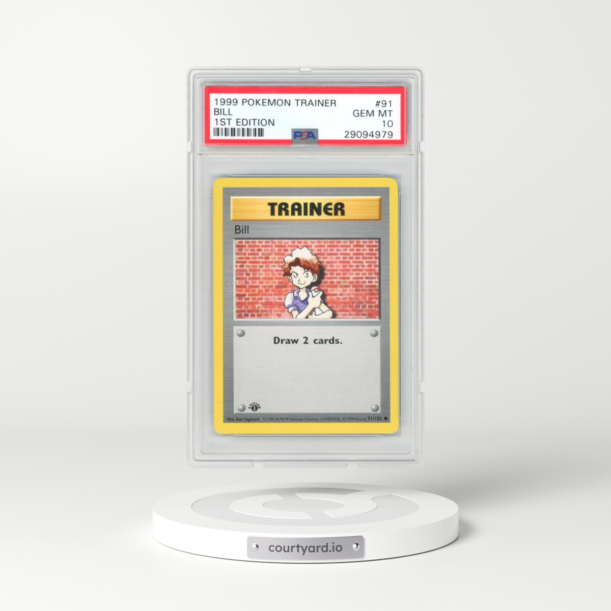 1999 Pokémon Game #91 Bill - 1st Edition (PSA 10 GEM MINT)