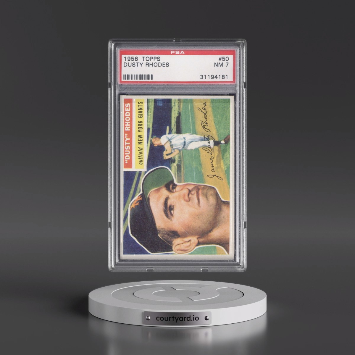 1956 Topps Dusty Rhodes - White Back #50 PSA 7