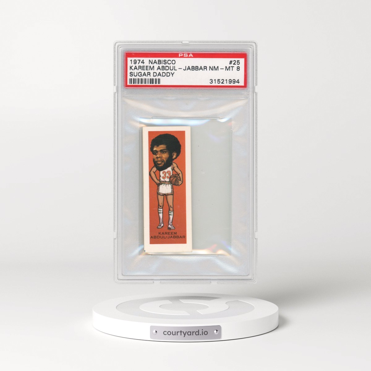 1974 Nabisco Sugar Daddy #25 Kareem Abdul-Jabbar (PSA 8 NM-MT)