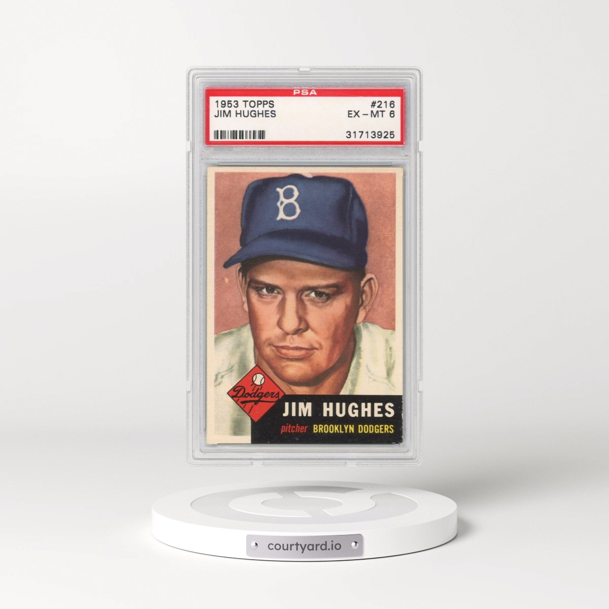 1953 Topps #216 Jim Hughes (PSA 6 EX-MT)
