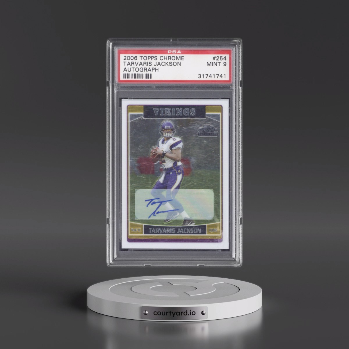 2006 Topps Chrome Tarvaris Jackson - Autograph #254 PSA 9