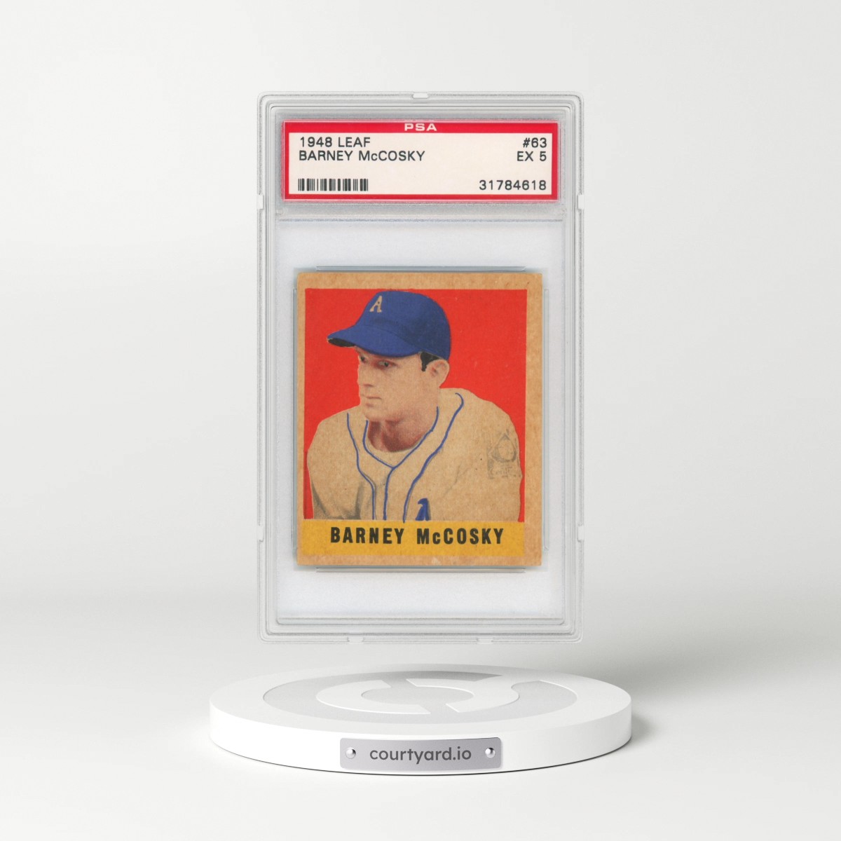 1948 Leaf #63 Barney McCosky (PSA 5 EX)