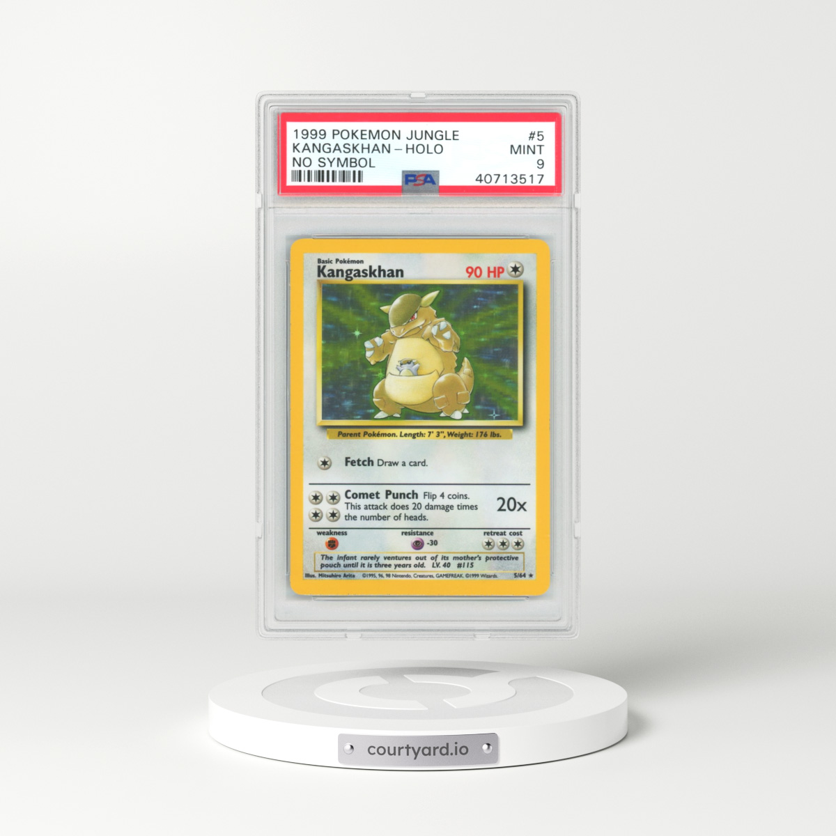 1999 Jungle #5 Kangaskhan - Holo No Set Symbol (PSA 9 MINT)