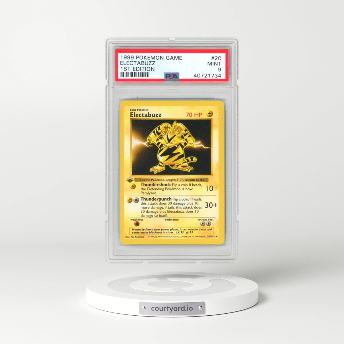 1999 Pokémon Game #20 Electabuzz - 1st Edition (PSA 9 MINT)