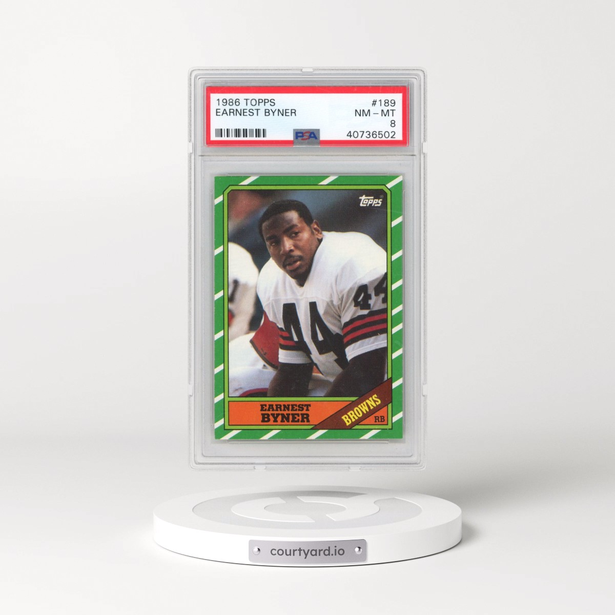 1986 Topps #189 Earnest Byner (PSA 8 NM-MT)