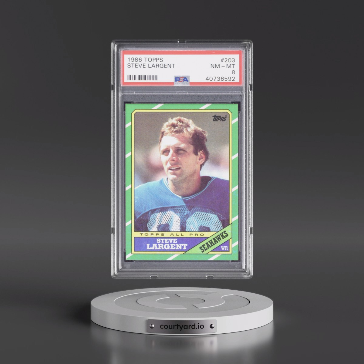 1986 Topps #203 Steve Largent (PSA 8 NM-MT)