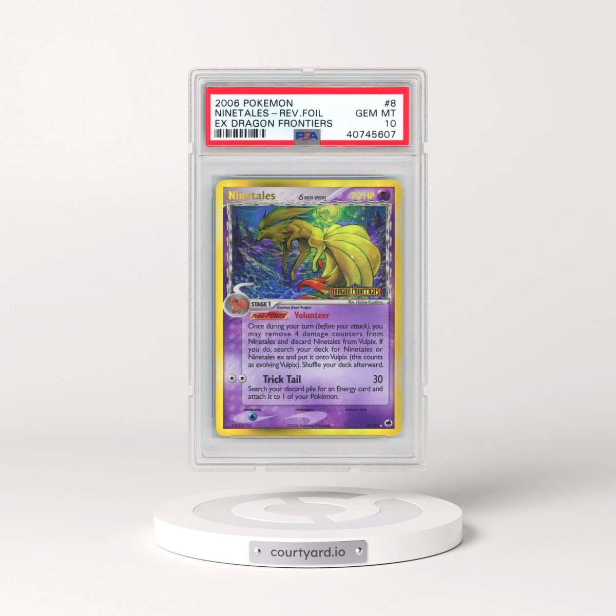 2006 Pokémon EX Dragon Frontiers #8 Ninetales - Reverse Foil (PSA 10 GEM MINT)