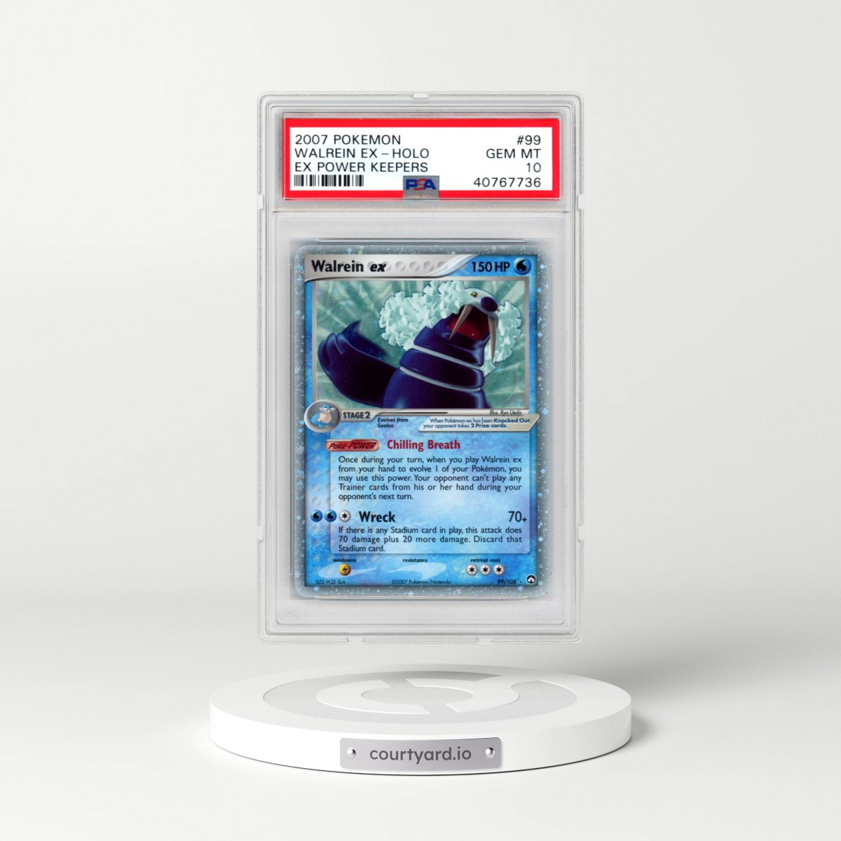 2007 Pokémon EX Power Keepers #99 Walrein EX - Holo Holo (PSA 10 GEM MINT)