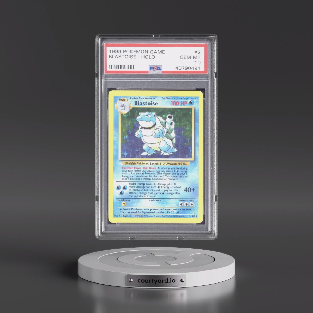 1999 Pokémon Game Blastoise - Holo #2 PSA 10