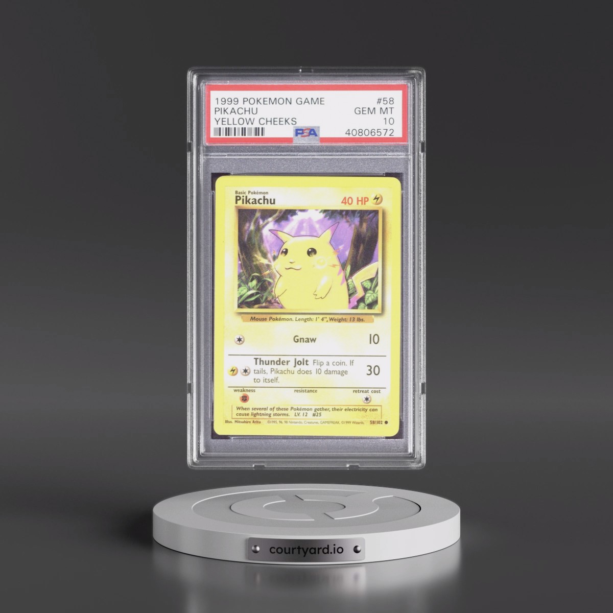 1999 Pokémon Game #58 Pikachu - Yellow Cheeks (PSA 10 GEM MINT)