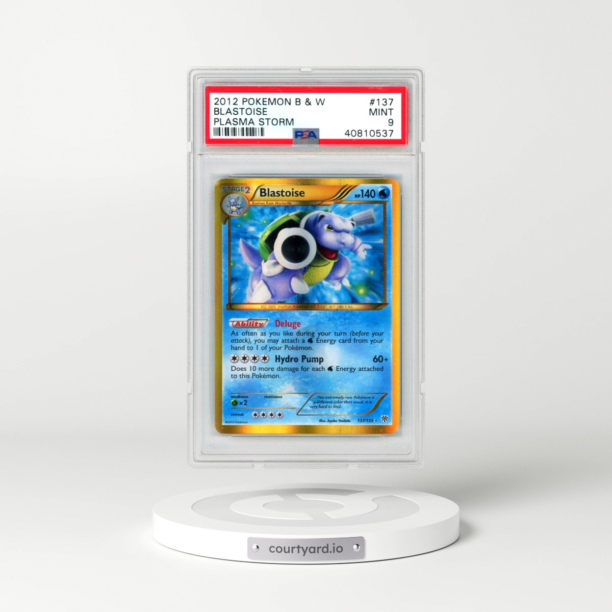 2013 Pokémon Black & White Plasma Storm #137 Blastoise (PSA 9 MINT)