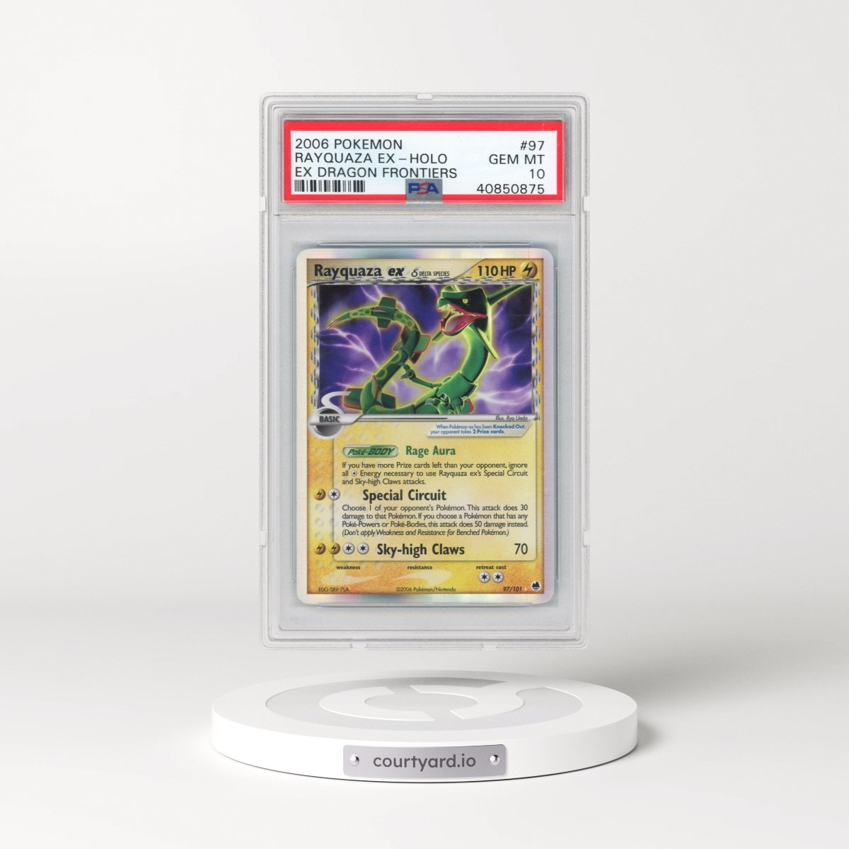 2006 Pokémon EX Dragon Frontiers #97 Rayquaza EX - Holo Holo (PSA 10 GEM MINT)