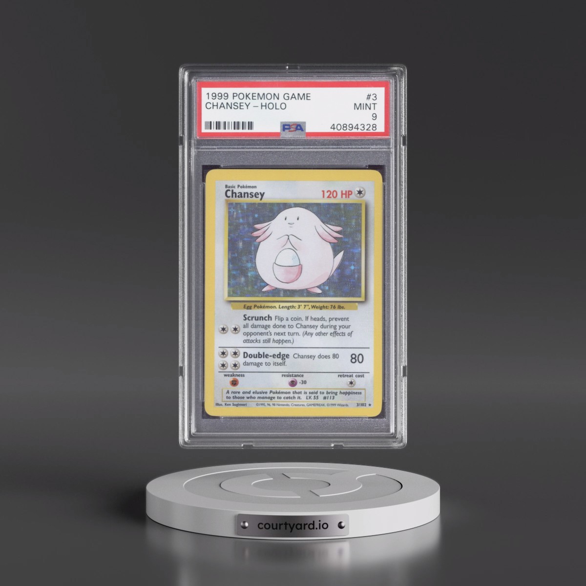 1999 Pokémon Game #3 Chansey - Holo (PSA 9 MINT)