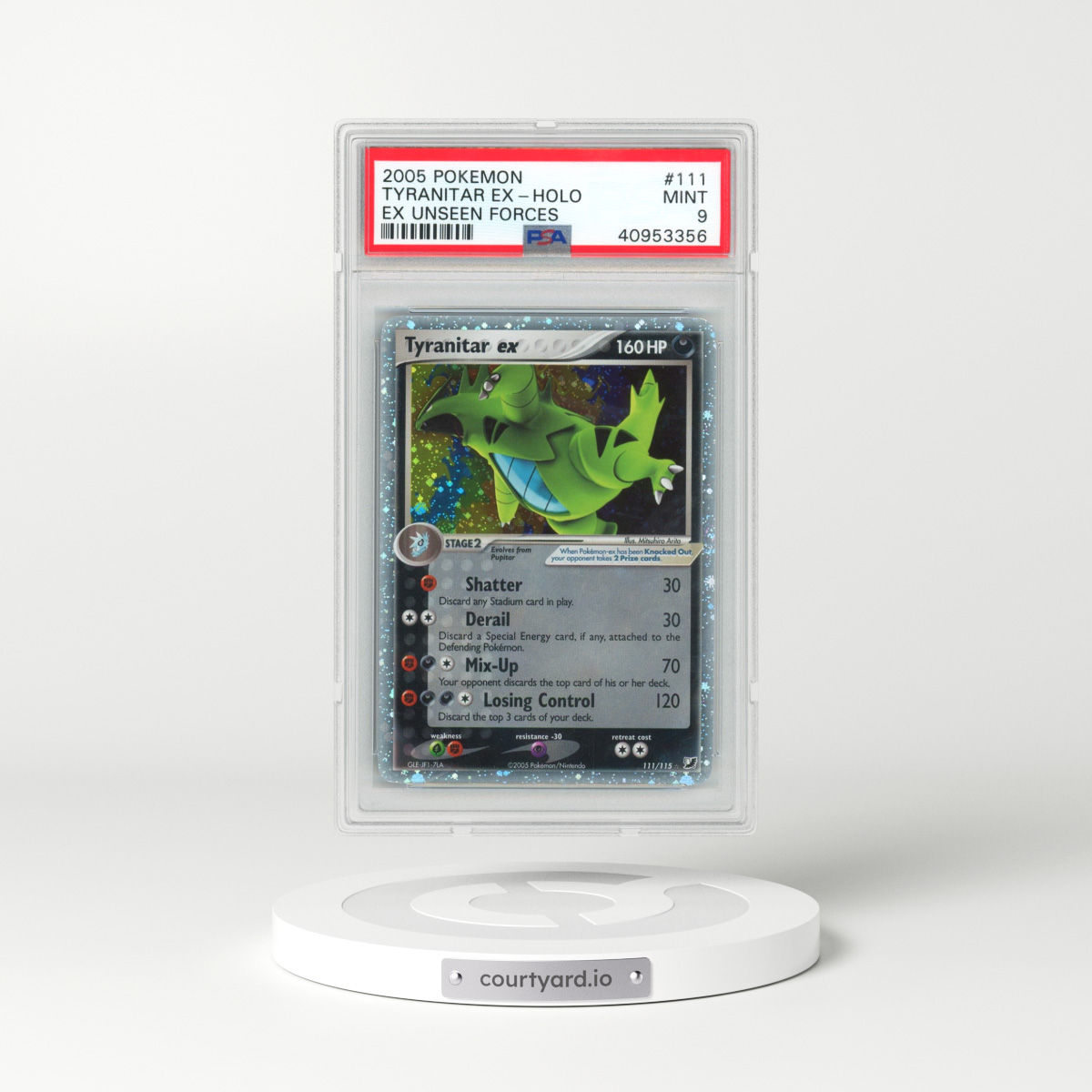 2005 Pokémon EX Unseen Forces #111 Tyranitar EX - Holo Holo (PSA 9 MINT)