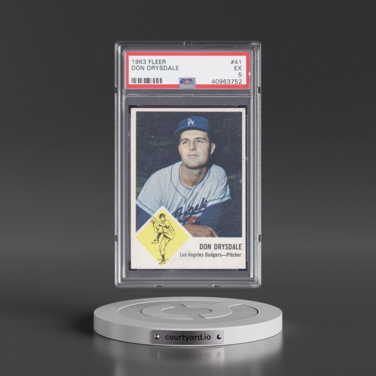 1963 Fleer #41 Don Drysdale (PSA 5 EX)