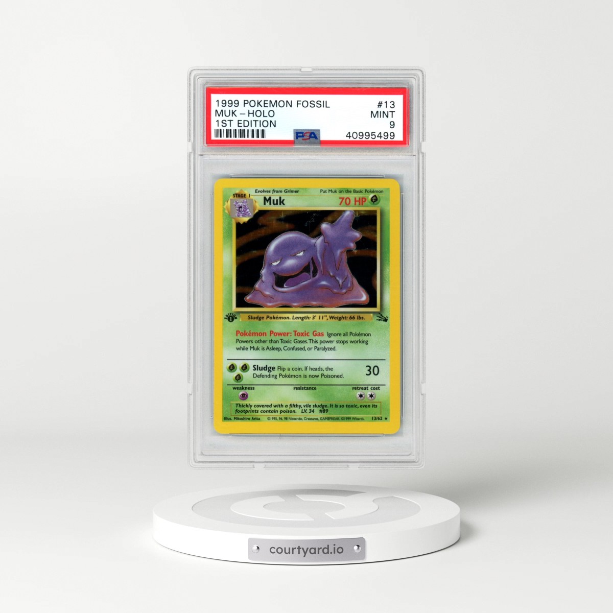 1999 Pokémon Fossil #13 Muk - 1st Edition Holo (PSA 9 MINT)