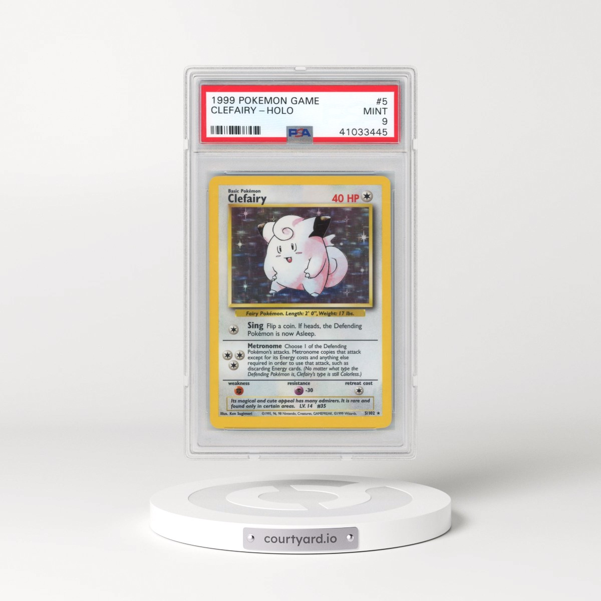 1999 Pokémon Game #5 Clefairy - Holo (PSA 9 MINT)