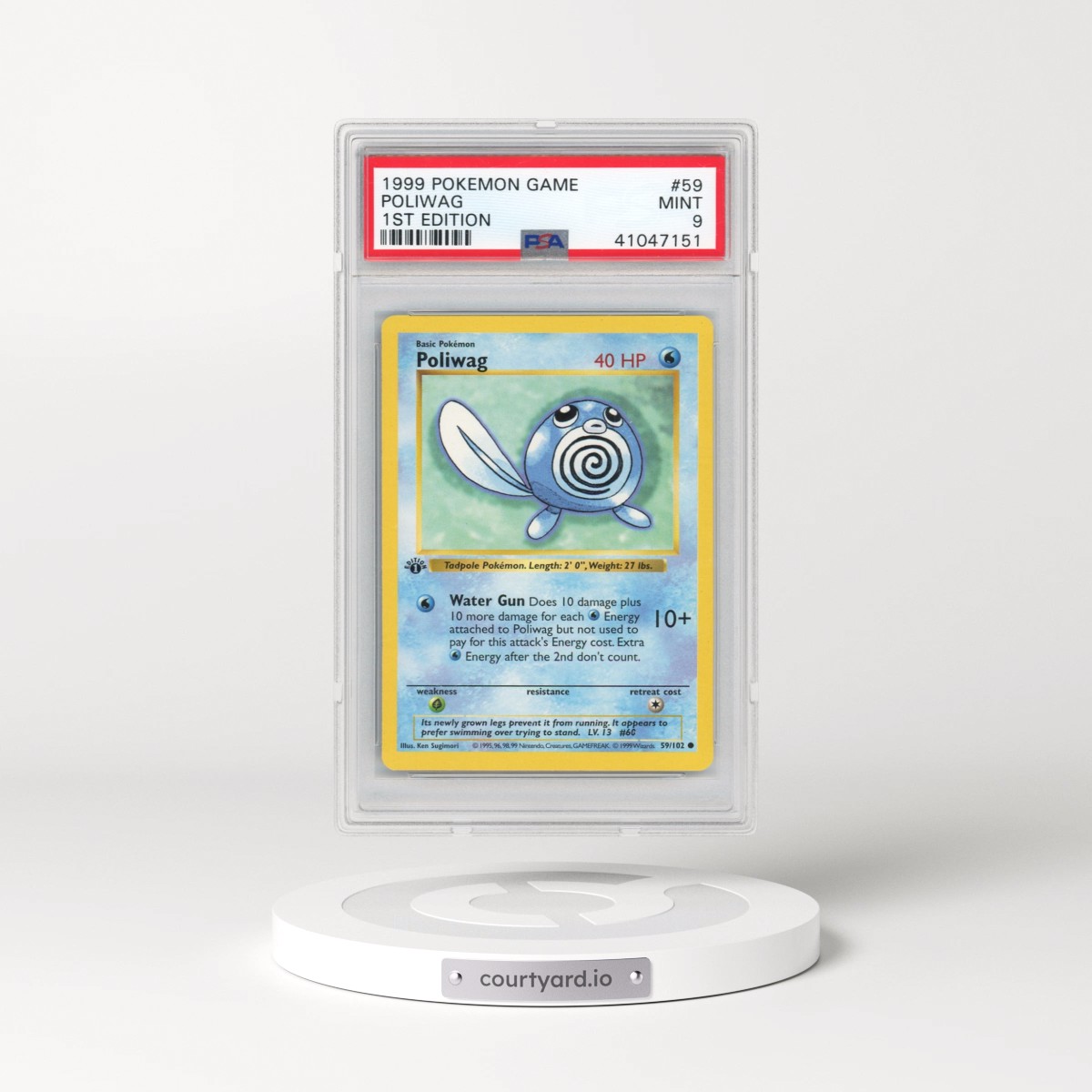1999 Pokémon Game #59 Poliwag - 1st Edition (PSA 9 MINT)