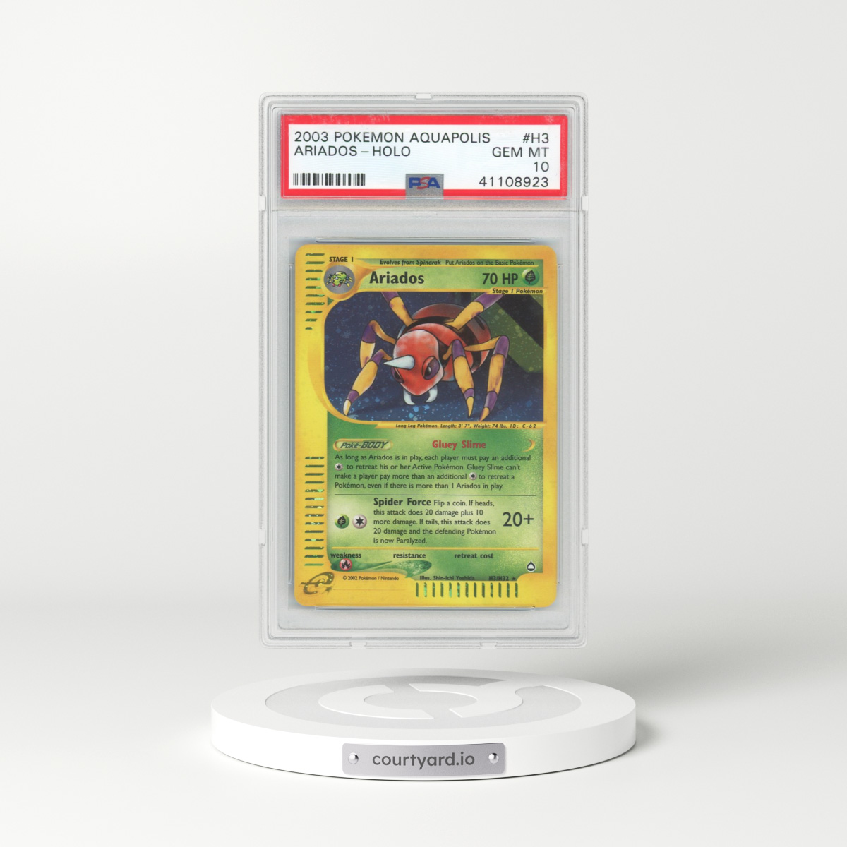 2003 Pokémon Aquapolis #H3 Ariados - Holo (PSA 10 GEM MINT)