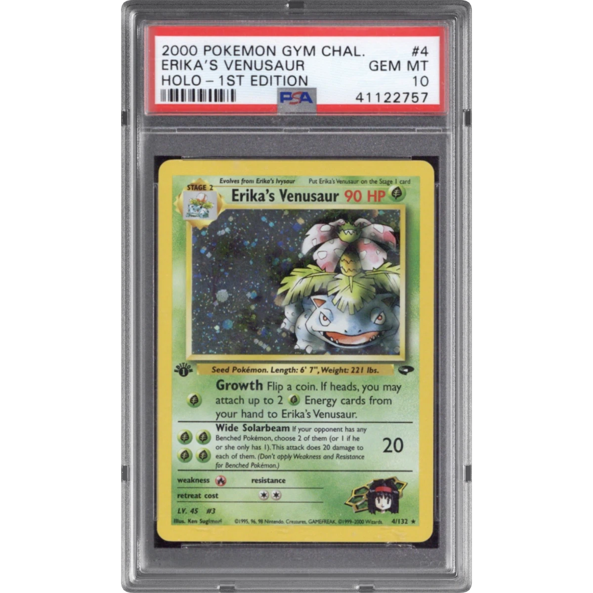 2000 Pokémon Gym Challenge #4 Erika's Venusaur - 1st Edition Holo (PSA 10 GEM MINT)