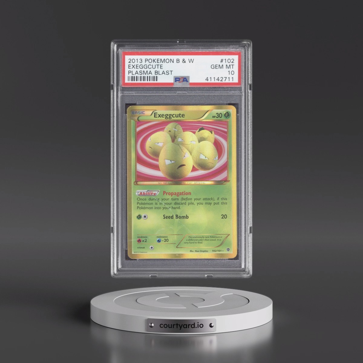 2013 Pokémon Black & White Plasma Blast #102 Exeggcute (PSA 10 GEM MINT)