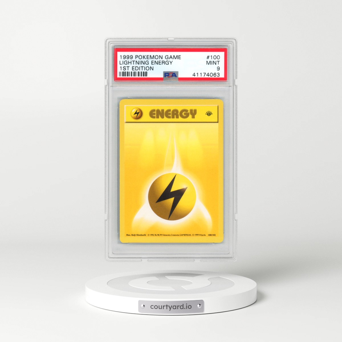 1999 Pokémon Game #100 Lightning Energy - 1st Edition (PSA 9 MINT)