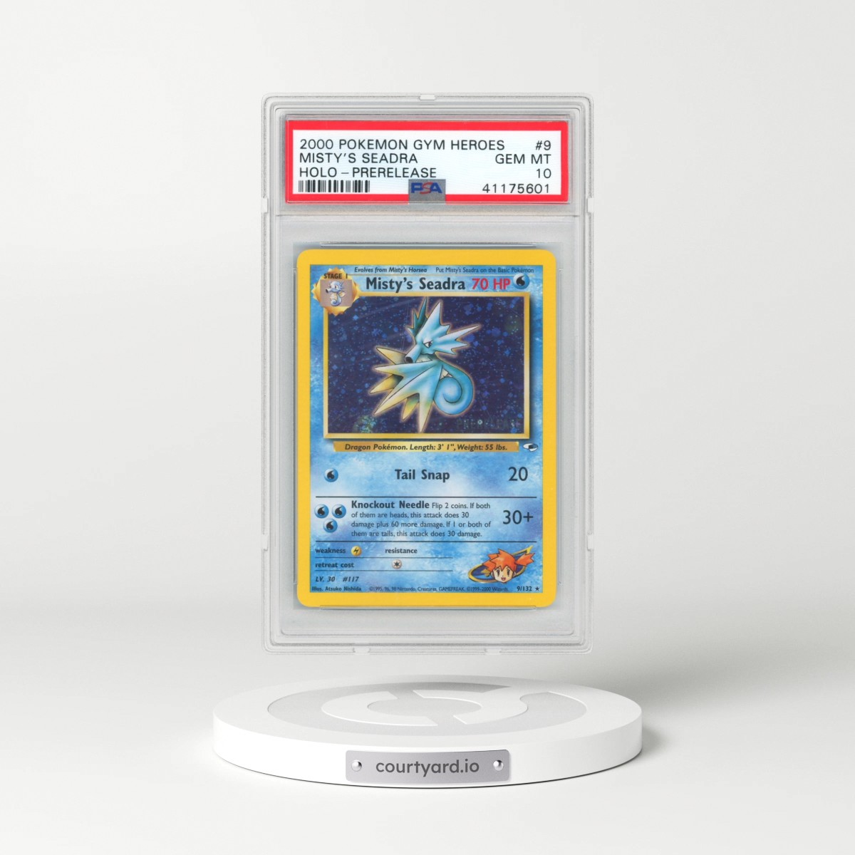 2000 Pokémon Gym Heroes #9 Misty's Seadra - Holo-Prerelease (PSA 10 GEM MINT)