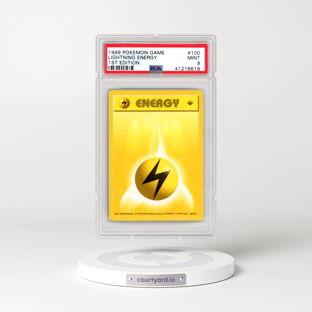 1999 Pokémon Game #100 Lightning Energy - 1st Edition (PSA 9 MINT)