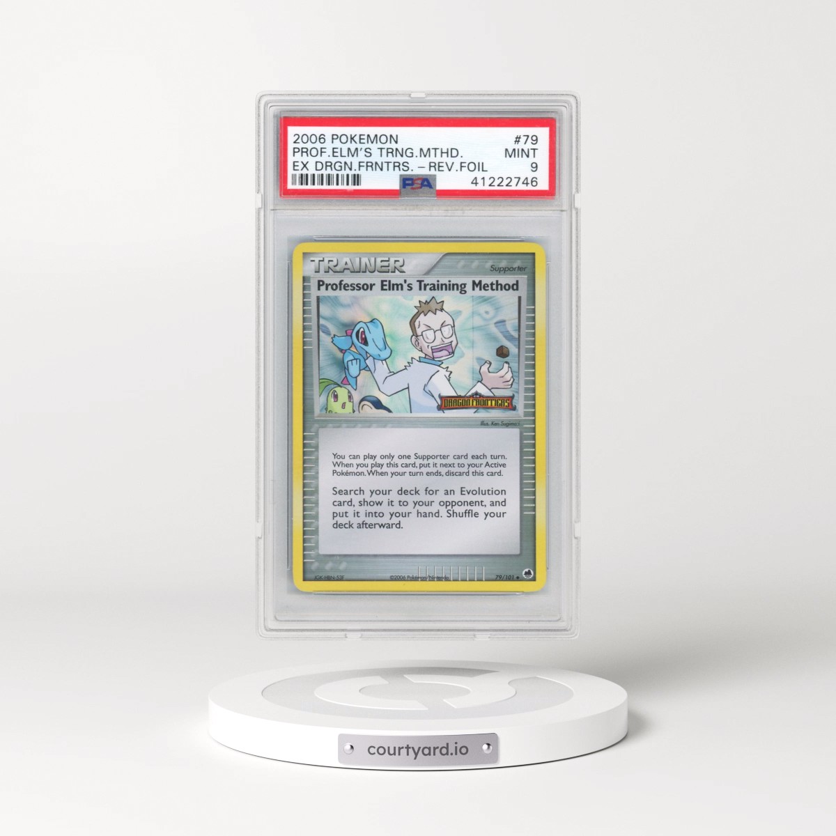 2006 Pokémon EX Dragon Frontiers #79 Professor Elm's Training Method - Reverse Foil (PSA 9 MINT)